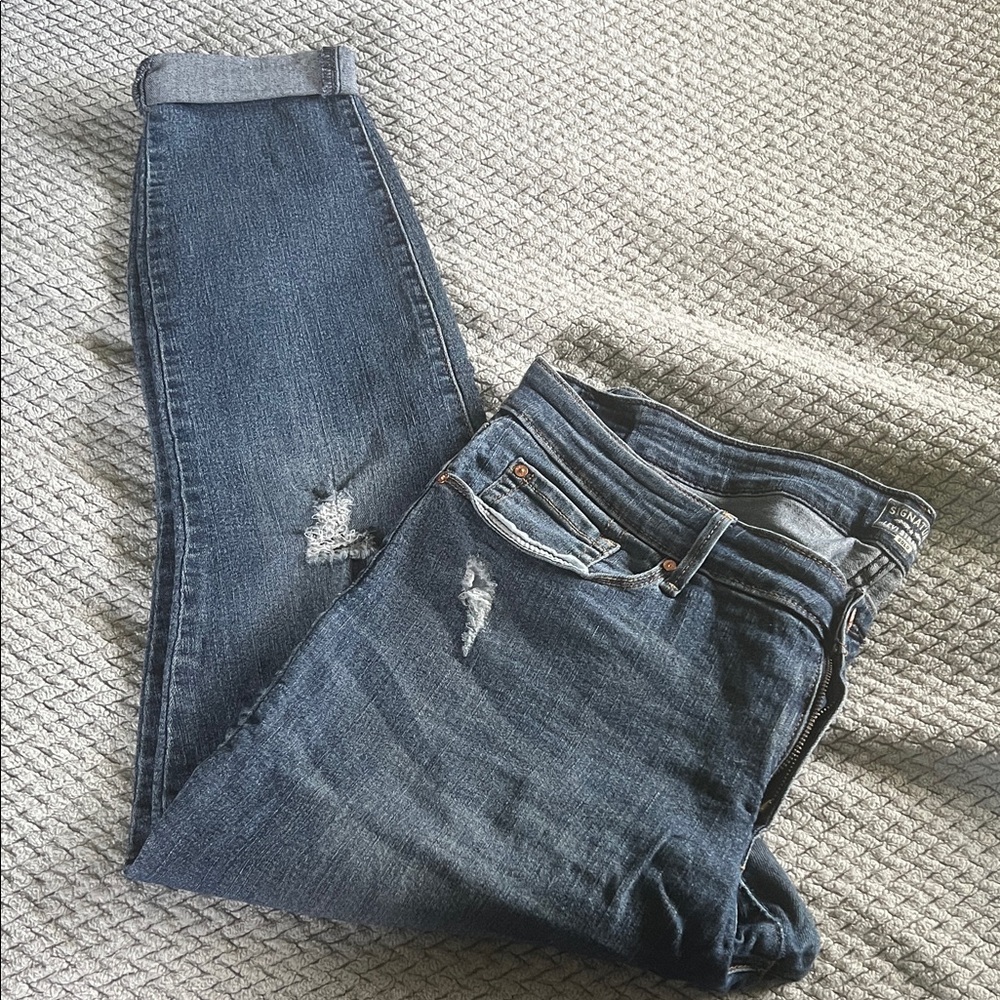 Signature by Levi Strauss Distressed Blue Skinny Jeans